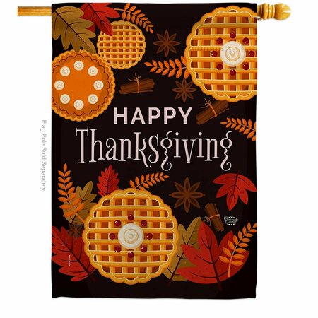 CUADRILATERO 28 x 40 in. Thanksgiving Leaves House Flag with Fall Double-Sided Vertical Flags  Banner Garden CU3888825